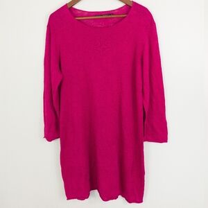 Gudrun Sjoden 100% Linen Hot Pink Dress Size Large